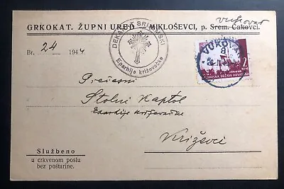 1944 Vukovar Croatia Germany State Official Postcard Cover Dean Of Srijem • $68