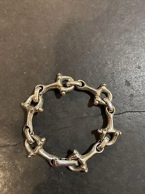 Vintage Sterling Silver Snaffle Horse Bit Link Bracelet • £180.03