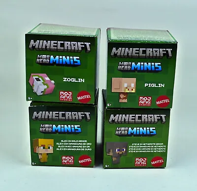 Mattel Minecraft Mob Head LOT OF 4 Mini Figures Nether Collection • $9