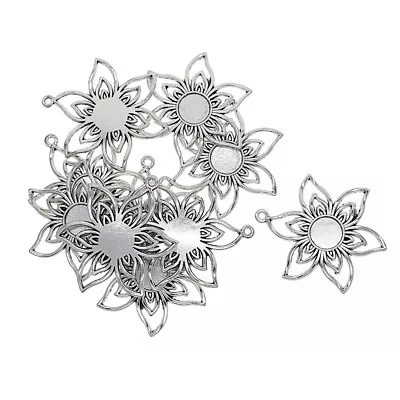 £5.21 • Buy 10x Filigree Flower Blank Cabochon Bezel Settings DIY Jewelry Pendants Base