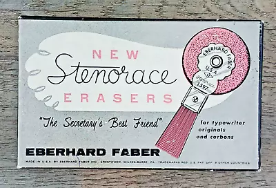 Vintage Eberhard Faber Stenorace Wheel Erasers - 5 Erasers With Box • $22