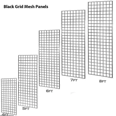 Black Grid Panels Extra Heavy Duty Grid Mesh Panels- 5 Sizes • £32.95