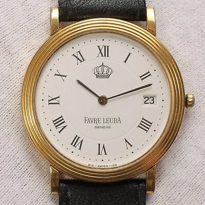 FAVRE LEUBA King Hussein Of Jordan Crown Quartz Watch SWISS MADE Vintage WORKS • $525