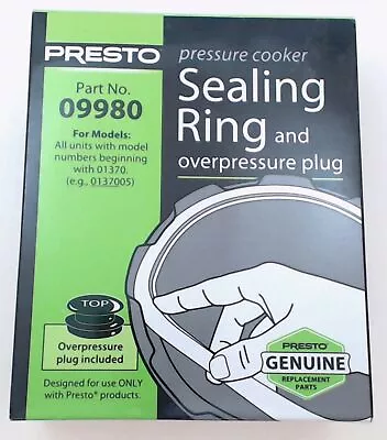 Presto Pressure Cooker Sealing Ring For Models: 01370 09980 • $16.37
