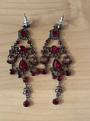 Womens Pearl Rhinestone Crystal Drop Dangle Chandelier Earrings Jewelry • £6