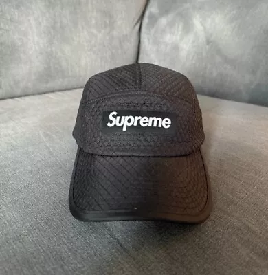 Supreme FW23 Black Quilted Camp Cap • £35