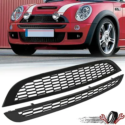 For 02-06 Mini Cooper R52 R53 JCW Style Front Glossy Blk Honeycomb Mesh Grille • $47.99