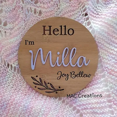 Wooden Birth Details Plaque - New Baby - Birth Announcement Baby Name Plaque • $22