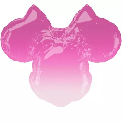 Minnie Mouse Ear Foil Balloon Girls Birthday Party Decoration Pink White Ombre • £9.63