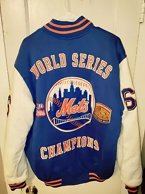 New York Mets Mens Size Small 2 Time World Series Champions Jacket 1969 1986 • $100