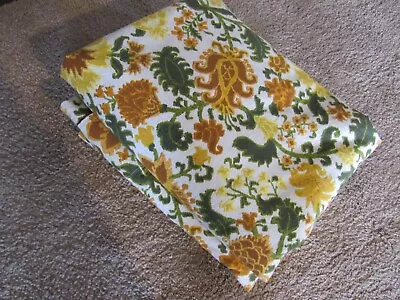 Vintage Green And Yellow Floral Heavy Linen Curtains 119 X 74 • $99