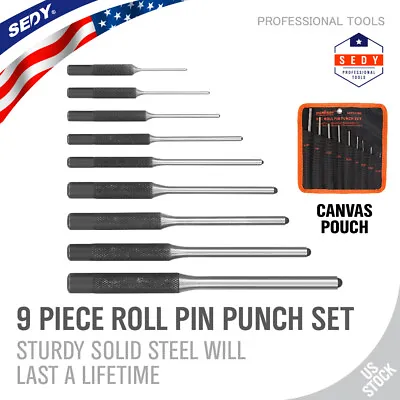 9pc Professional Roll Pin Spring Punch Set Gunsmith Jewelers Carpenter Forged • $11.88
