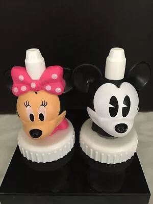 Good2Grow Disney  MICKEY & MINNIE MOUSE  Bottle TOPPERS Lot Of 2 • $8.99