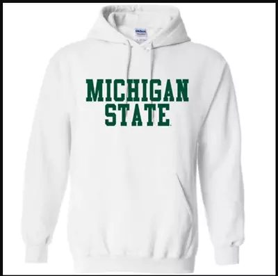 NEW MSU Michigan State Spartans Hoodie / Sweatshirt WHITE • $39.44