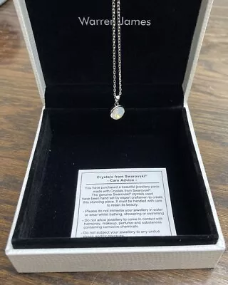 Warren James Crystals By Swarovski Sterling Silver Necklace Pendant New In Box • £22
