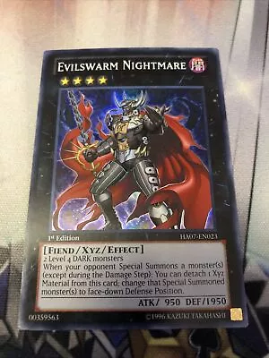 Evilswarm Nightmare - HA07-EN023 - Super Rare - 1st Edition X1 - Lightly Played • $3.90