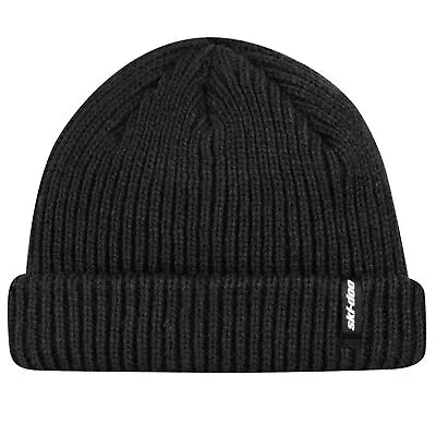Ski-Doo Short Roll Knit Beanie Hat Foldover Cuff Front Label Winter Warm Comfort • $24.99