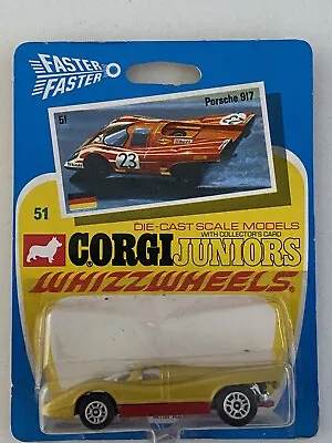 Corgi Juniors 51 Porsche 917 Whizzwheels Mint Near Mint Card. • $36.11