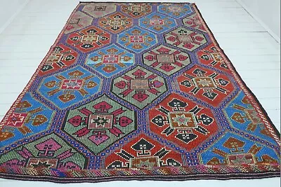 Vintage Turkish Mut Rug Area Rug Large KilimWool RugFloor RugCarpet 80 X113  • $245.65