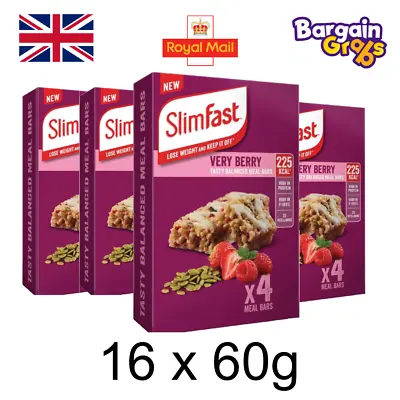 £24.95 • Buy Slimfast Meal Replacement Very Berry Bar 16 X 60g | UK Free And Fast Dispatch