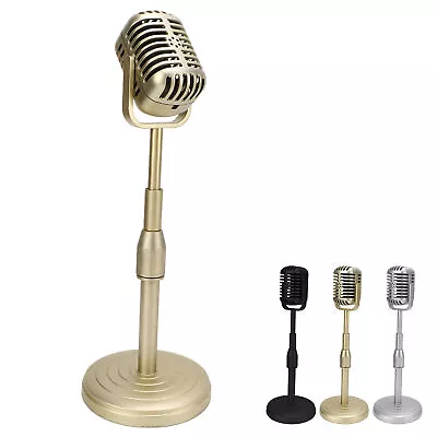 Simulation Old Fashioned Mic Model With Stable Base And Support Rod Retro St SP5 • $36.17