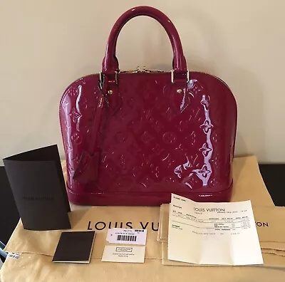 Auth Louis Vuitton Vernis Alma PM Rose Indien Indian Pink W/ Original Receipt • $1595