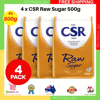 4 X CSR Raw Sugar 500g FREE SHIPPING | NEW AU • $8.40