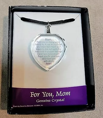  For You Mom  Genuine Crystal Gift Necklace Pendant. Poem By Deanna Beisser • $29