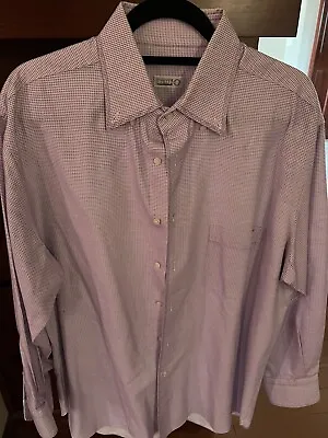 Zilli Purple And White Check Cotton Dress Shirt With Triple Stitch 17.5 (Eu 44) • $220