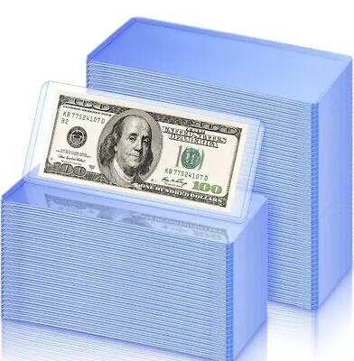 Currency Toploaders Paper Money Holder Storage US Note Bill Dollar (25 Pack) • $17.95