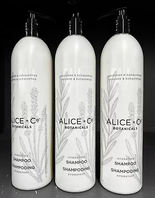 3 Bottles ALICE+Co Botanicals Hydrating SHAMPOO Lavender & Eucalyptus 12oz Each • $44