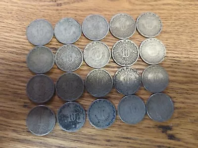 OLD MEXICAN COIN LOT - 1936-1946 - 20 Coins - 10 CENTAVOS - Lot #A • $24.99