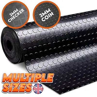 Rubber Flooring Matting Heavy Duty Mat Garage Gym Matting Coin Penny Checker UK • £1.90