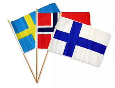 12x18 12 X18  Wholesale Combo Finland & Norway & Sweden Stick Flag • $13.88