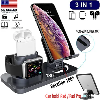 3 In 1 Charging Dock Station Holder Stand For Apple Watch AirPods/iPhone 11/iPad • $15.99