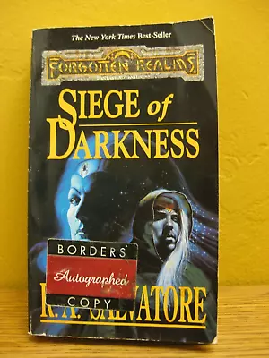 Seige Of Darkness By R.A. Salvatore Forgotten Realms Signed 4th Print Paperback • $13.77