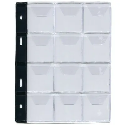 10 Pages For Coin Album Sleeves Page 12 Pockets (46mm X 50mm) Large Coins /T12 • £8.49