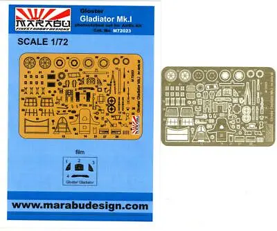 Marabu Models 1/72 GLOSTER GLADIATOR Mk.I Photo Etch Detail Set • $13.99