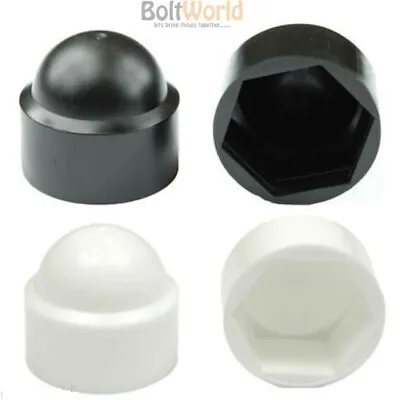 £2.32 • Buy Cover Caps For Hexagon Hex Nuts Bolts Screws Black White Plastic Polyethylene Bw