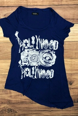 $24.99 • Buy NEW Lauren Moshi Blue TEE Hollywood Long T-shirt Tunic *M