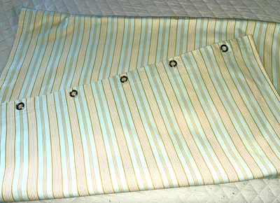 $15.99 • Buy RESTOTRANTION  HARDWARE Striped BUTTERFLY Beige FLORAL Embroidery SHOWER CURTAIN