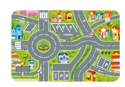 Kids Playmat City Toy Map Floor Mat Rug For Car Play Girls Boys Children Bedroom • £19.99