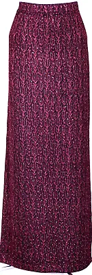 ST.JOHN Women's Knit Tweed Red Pink Black Sequins Metallic Shimmer Skirt Sz 6 • $219.99