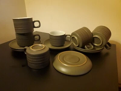 Denby Chevron Set Of 6 Cups And Saucers.  • £19.99