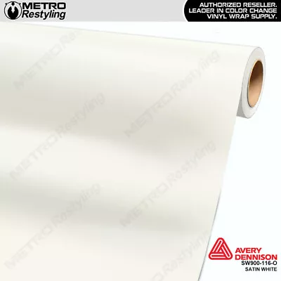 Avery Dennison Satin White Vinyl Vehicle Car Wrap Decal Film Sheet Roll | 116-O • $41.50