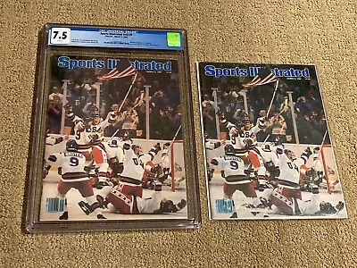 Sports Illustrated CGC 7.5 White Newsstand (Miracle On Ice- Olympics) + Magnet • $500.80