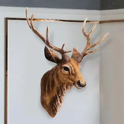 £35.68 • Buy Wall Mounted Deer Head Sculpture Decor Stag Head Rustic Ornament For Fall Dining