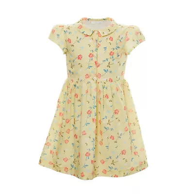 12 Years Girls Marie Chantal Yellow Floral Dress Spring Summer • £34.99