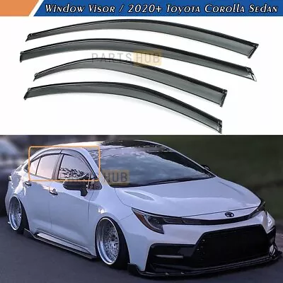 For 2020-24 Toyota Corolla Sedan Black Trim Smoke Tinted Window Visor Rain Guard • $39.99