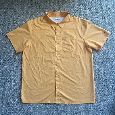 Columbia PFG Shirt Mens 2XL Orange Short Sleeve Button Up Vented Fishing Outdoor • $18.99